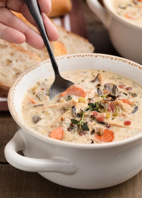 Turkey Wild Rice Soup With Leftover Turkey Striped Spatula