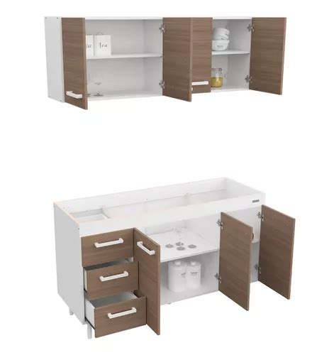 Combo Mueble Cocina Mt Alacena Bajo Mesada Sin Bacha