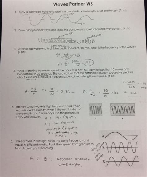 Wave Speed Equation Practice Problems Key Answers Calculating Speed