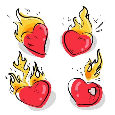 Flaming Heart Drawing at GetDrawings | Free download