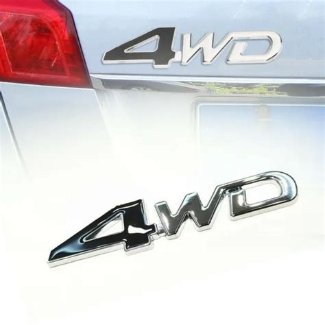 4WD EMBLÈME AUTOCOLLANT 3D Badge Logo Véhicule 12 5 3cm 1pcs Noir