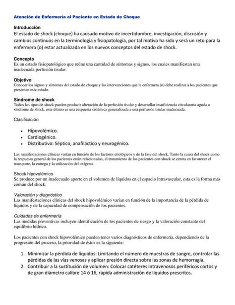 Atención de Enfermería al Paciente en Estado de Choque Aura Ester