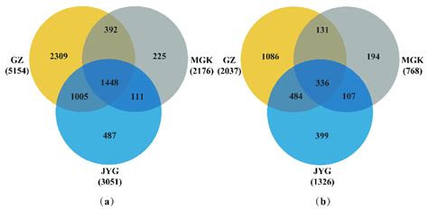 Venn Diagrams Of The Bacteria A And Fungi B At The Three Sites