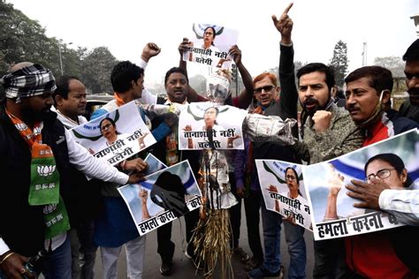 Bjp Protests Against Mamata Banerjee Over Attack On Naddas Convoy In