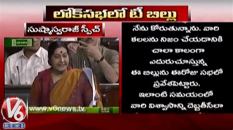 Sushma Swaraj Excellent Speech In Lok Sabha At The Time Of Telangana