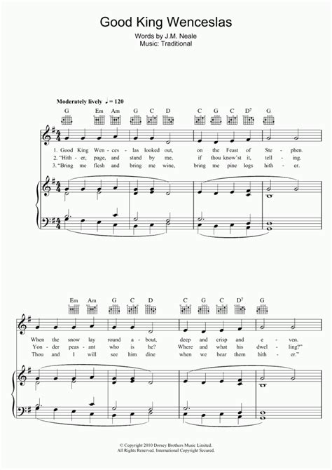 Good King Wenceslas Piano Sheet Music | OnlinePianist