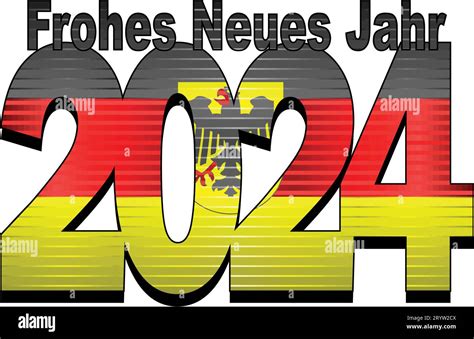 Happy New Year 2024 With Germany Flag Inside Illustration 2024 HAPPY