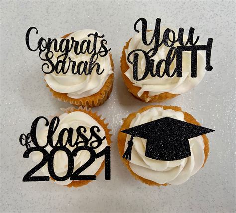 Custom Graduation Cupcake Toppers Class Of Cupcake Etsy