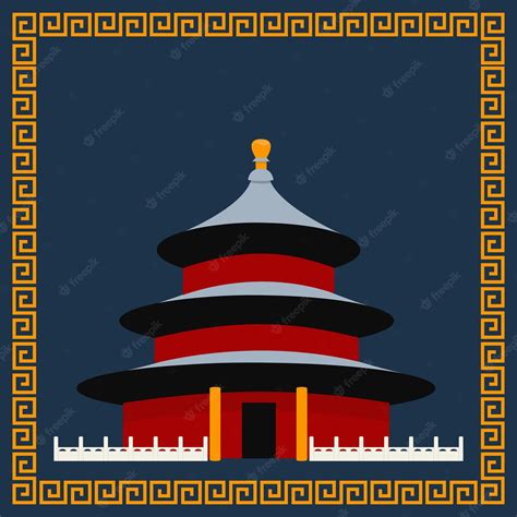 Premium Vector | Chinese temple vector illustration background