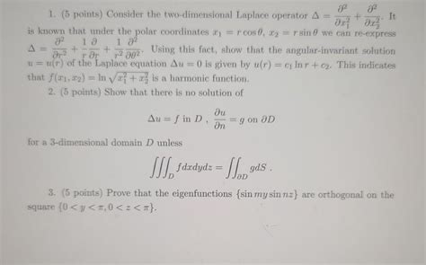 Solved A2 1 5 Points Consider The Two Dimensional Laplace Chegg