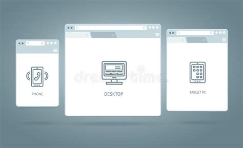 browser windows responsive web vector stock vector illustration