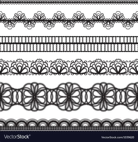 Lace borders set Royalty Free Vector Image - VectorStock