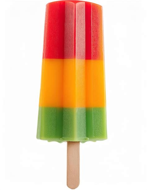 Paleta De Sorvete De Diferentes Sabores De Frutas Em Um Fundo Branco