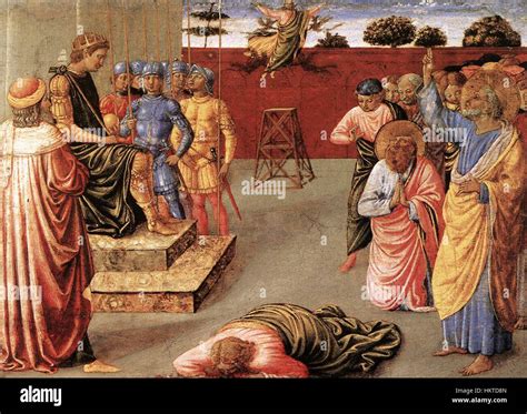 Fall Of Simon Magus Benozzo Gozzoli Stock Photo Alamy