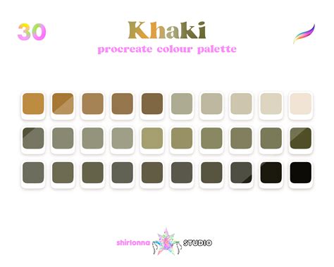 30 Khaki Color Palette Procreate Swatches Ubicaciondepersonas Cdmx Gob Mx