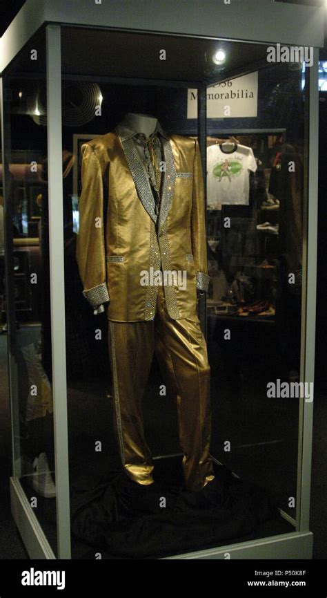 Shiny Gold Suit Worn By Elvis Presley Located In The Rock Roll Hall Of Fame In Cleveland Ohio