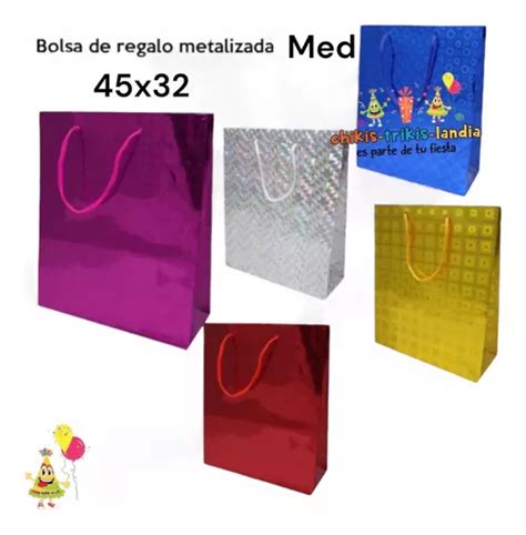 12 Bolsas De Regalo Metalizada Holográficas Surtidas Mediana MercadoLibre