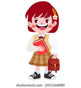 Happy Cute Children School Uniform Cartoon Stock Illustration 2411564089 | Shutterstock