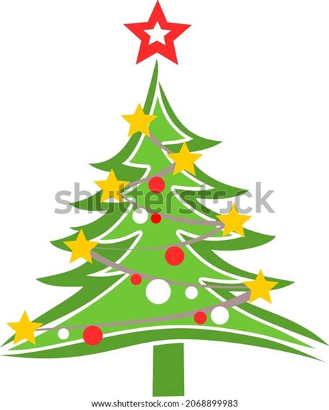 Christmas Tree Silhouette Vector Drawing Stock Vector (Royalty Free ...