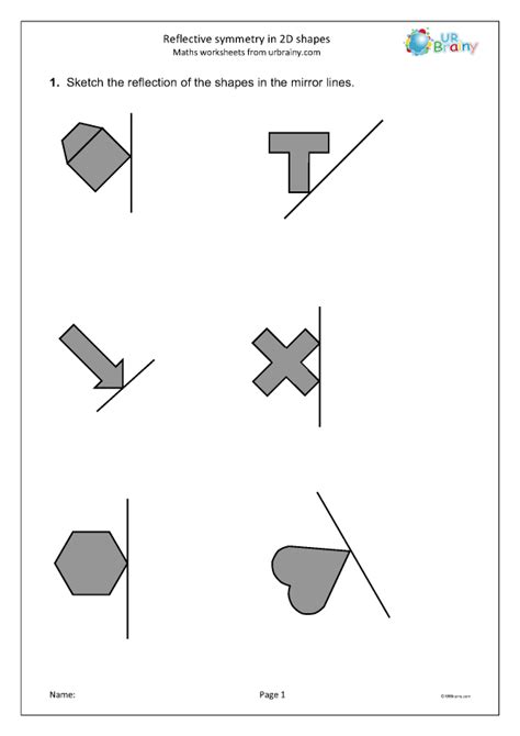 Reflective symmetry in 2D shapes - Geometry (Shape) Maths ... - Worksheets Library