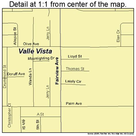 Valle Vista California Street Map 0681708