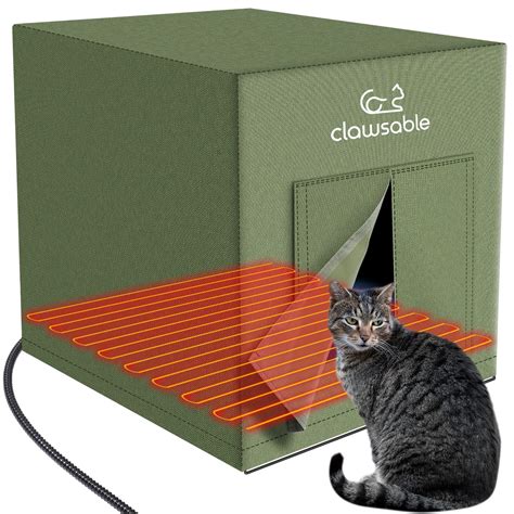 Large Size Heated Cat House for Outdoor Cats in Winter, Elevated ...