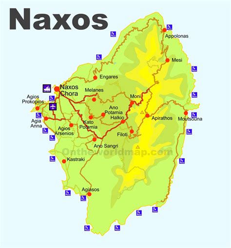 Naxos beaches map - Ontheworldmap.com