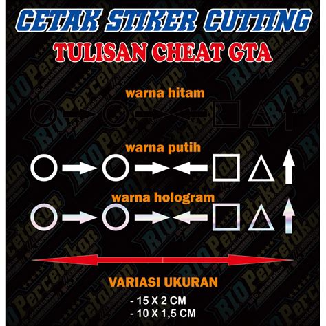 Jual STIKER CUTTING VIRAL CHEAT GTA Shopee Indonesia