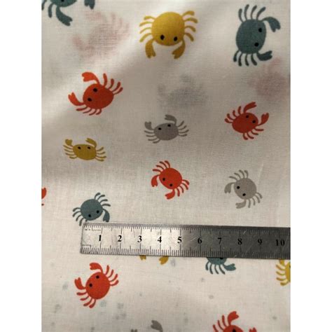 Tissu Coton Creation Patchwork Couture Crabe