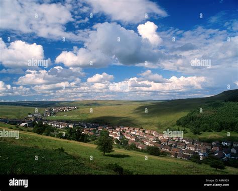 Village Of Fochriw From Gelligaer Common Darran Valley South Wales