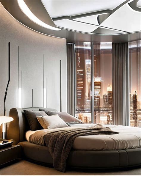 A futuristic bedroom with large curved ceiling by Сергей Москаленко ...