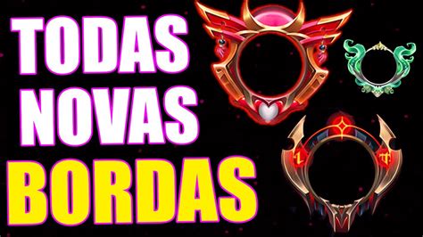 TODAS NOVAS BORDAS DE NÍVEL MOLDURAS LOL LEAGUE OF LEGENDS YouTube