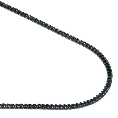 Black Titanium 2MM Round Curb Necklace Chain