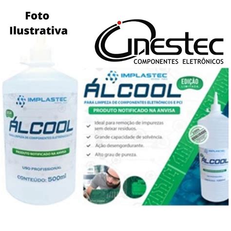 ALCOOL PARA LIMPEZA DE ELETRONICOS E PCI IMPLASTEC 500 Ml Cinestec