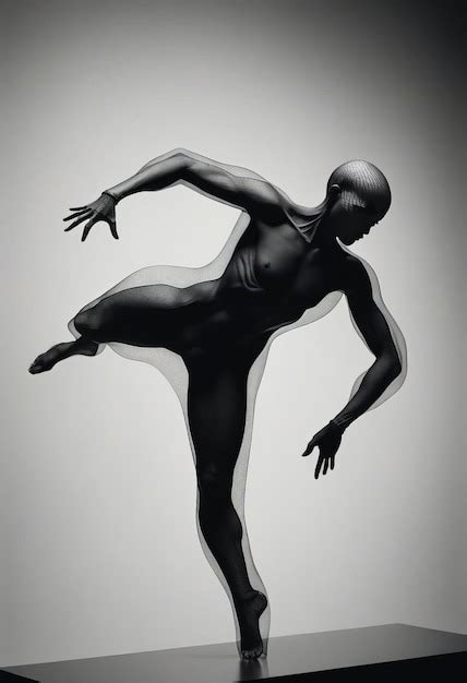 Human Figures In Black Abstracts Premium AI Generated Image