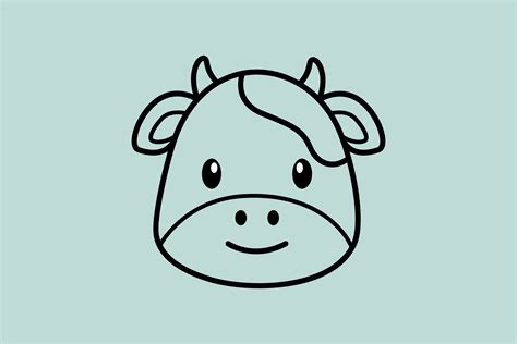 Outline Cute Cow Icon Graphic By Griffin Shop · Creative Fabrica