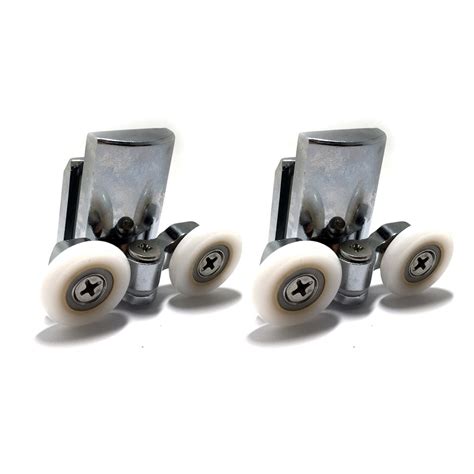 2 X Twin Bottom Zinc Alloy Shower Door Rollersrunnerswheels 23mm Wheel Home