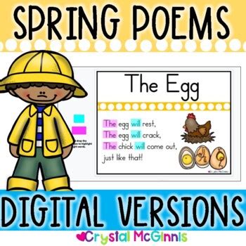 Spring Sight Word Poems DIGITAL VERSIONS GOOGLE SLIDES POWERPOINT