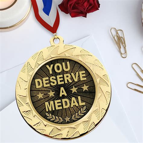 Large Gold Heavyweight You Deserve A Medal Medal Mm With Etsy Uk