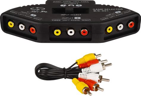 Conmutador Selector De Audio Video Rca Switch Av Compuesto Para Conectar 3 Dispositivos De