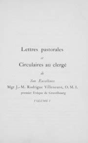 Lettres Pastorales Et Circulaires Au Clerg De Son Excellence Mgr J M