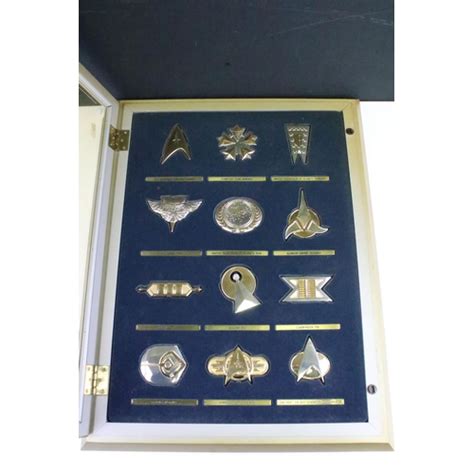 Official Franklin Mint Star Trek Insignia Collection In Original Wooden