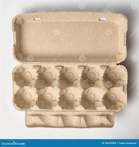 Cardboard Egg Tray Isolated On A White Background Egg Packaging Top