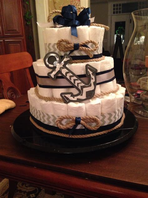 Nautical Diaper Cake Baby Shower Nappy Cake Nappy Cakes Baby Diaper