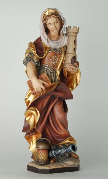 St Barbara Patron Of The Artillery Wood Carving Foto Sculture Intagliate