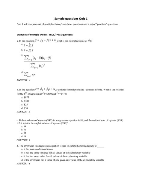 Sample questions Quiz 1