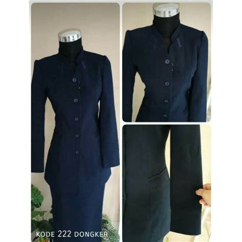 Jual Blazer Baju Kerja Kantor Azkia 222 Dongker Seragam Guru Seragam