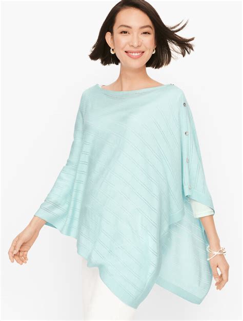 Plus Size Chevron Stitch Asymmetrical Poncho Talbots