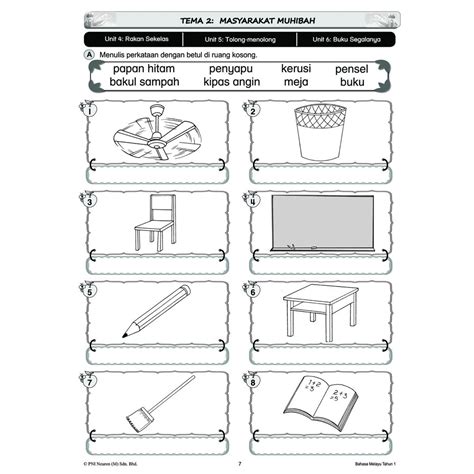 Soalan Lembaran Kerja Bahasa Melayu Tahun 1 Modul Aktiviti Bahasa
