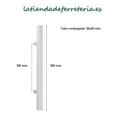 Tirador Acero Inox Rectangular Mm Tubo De X